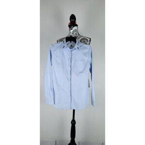 ANN TAYLOR  LOFT Blouse Shirt Women's Sz Small Blue Light Softener Sequin